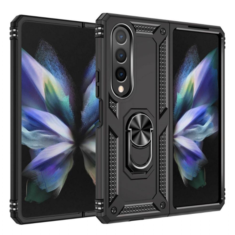 Hoesje voor Samsung Galaxy Z Fold 4 Militaire Rang Met Ring