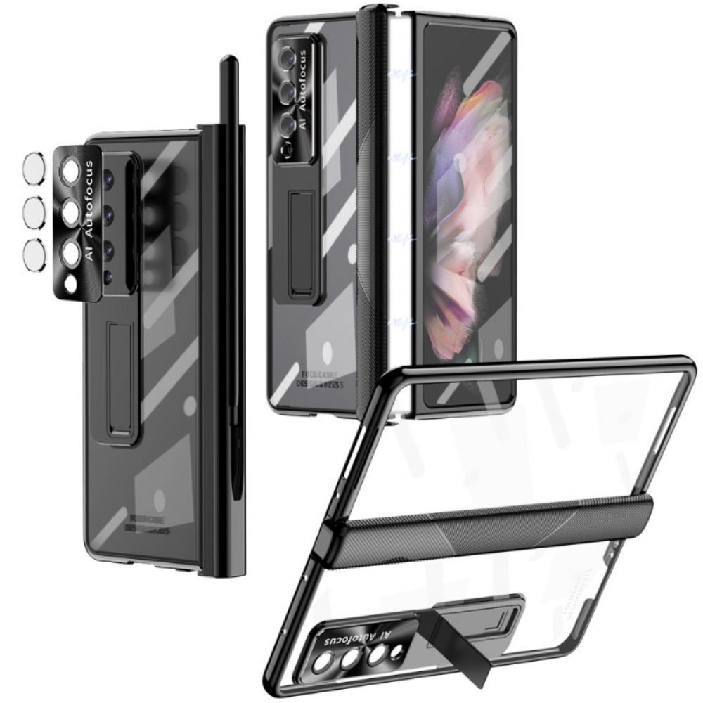 Hoesje voor Samsung Galaxy Z Fold 4 Transparant Gehard Glas En Scharnier