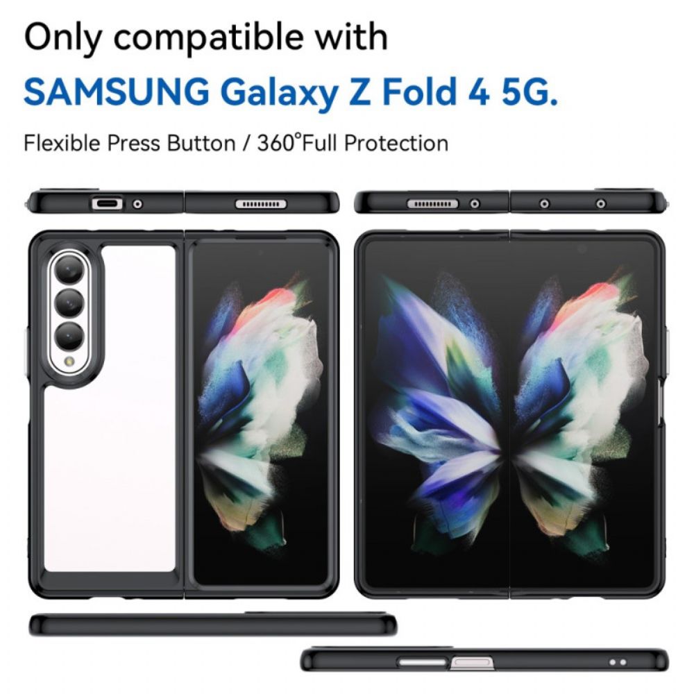 Hoesje voor Samsung Galaxy Z Fold 4 Transparante Gekleurde Randen