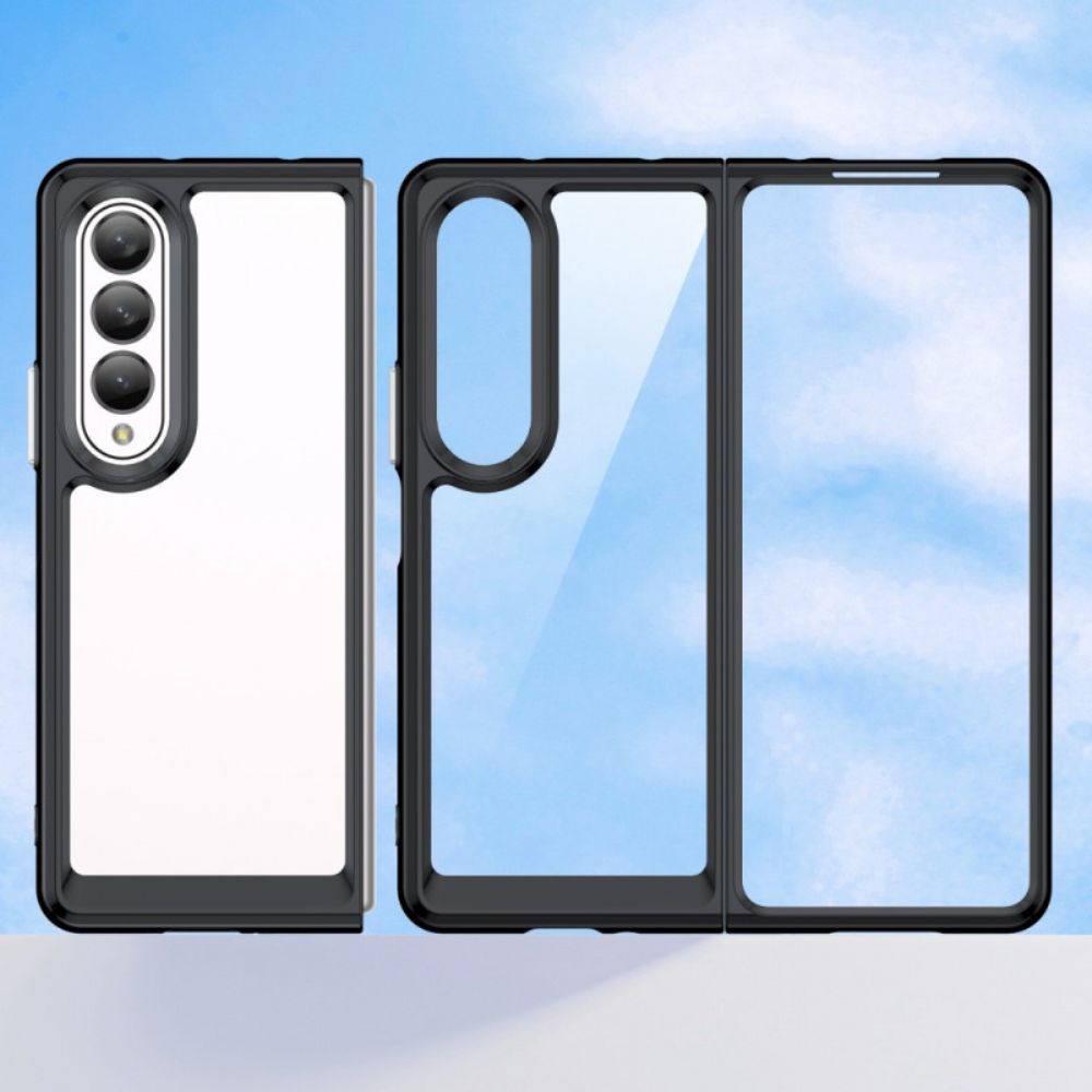 Hoesje voor Samsung Galaxy Z Fold 4 Transparante Gekleurde Randen