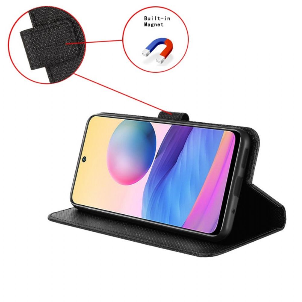 Leren Hoesje voor Samsung Galaxy Z Fold 4 Met Ketting Diamantenband