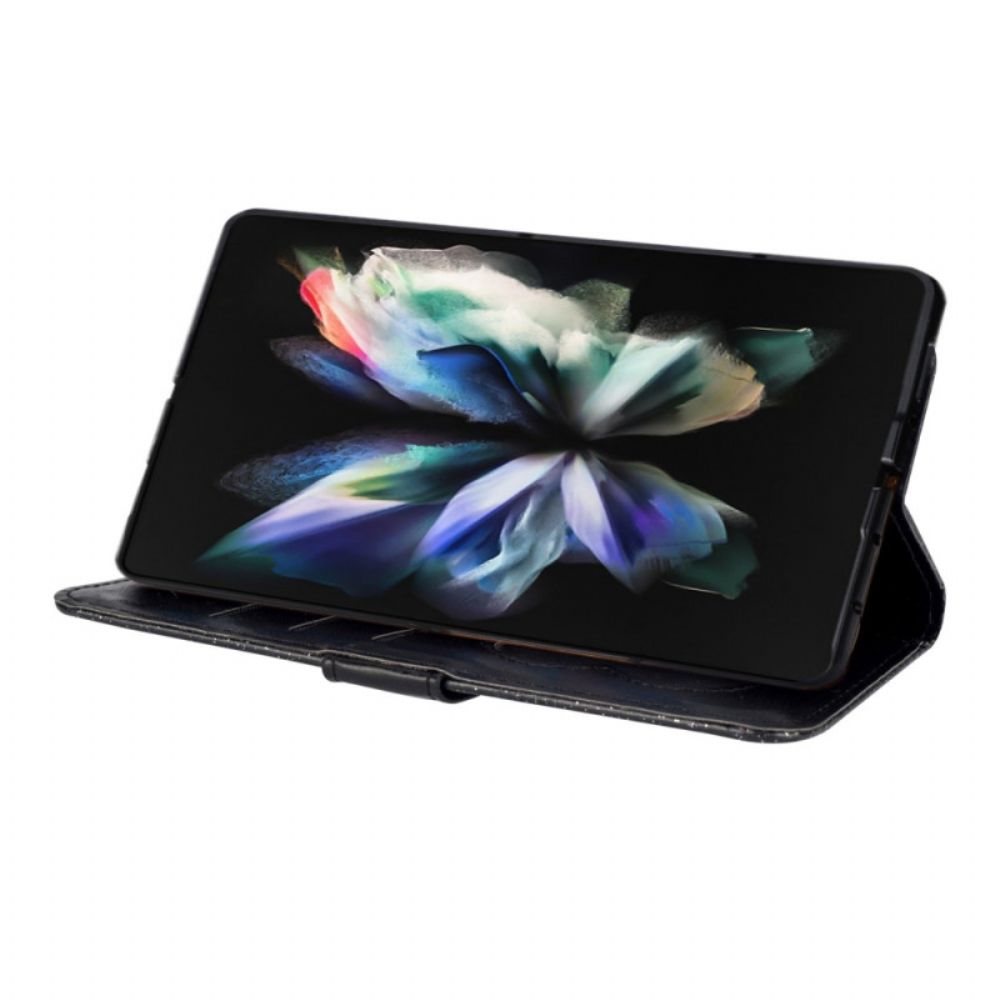 Leren Hoesje voor Samsung Galaxy Z Fold 4 Sterrenkoord