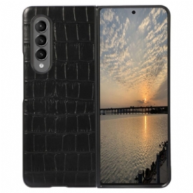 Telefoonhoesje voor Samsung Galaxy Z Fold 4 Echt Krokodillenleer