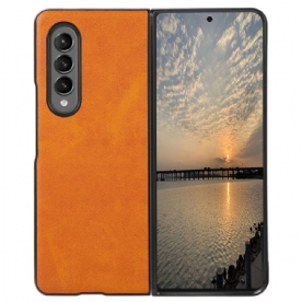 Telefoonhoesje voor Samsung Galaxy Z Fold 4 Gecoate Leertextuur