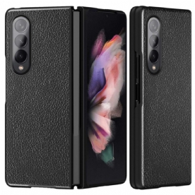 Telefoonhoesje voor Samsung Galaxy Z Fold 4 Litchi Gecoat Kunstleer