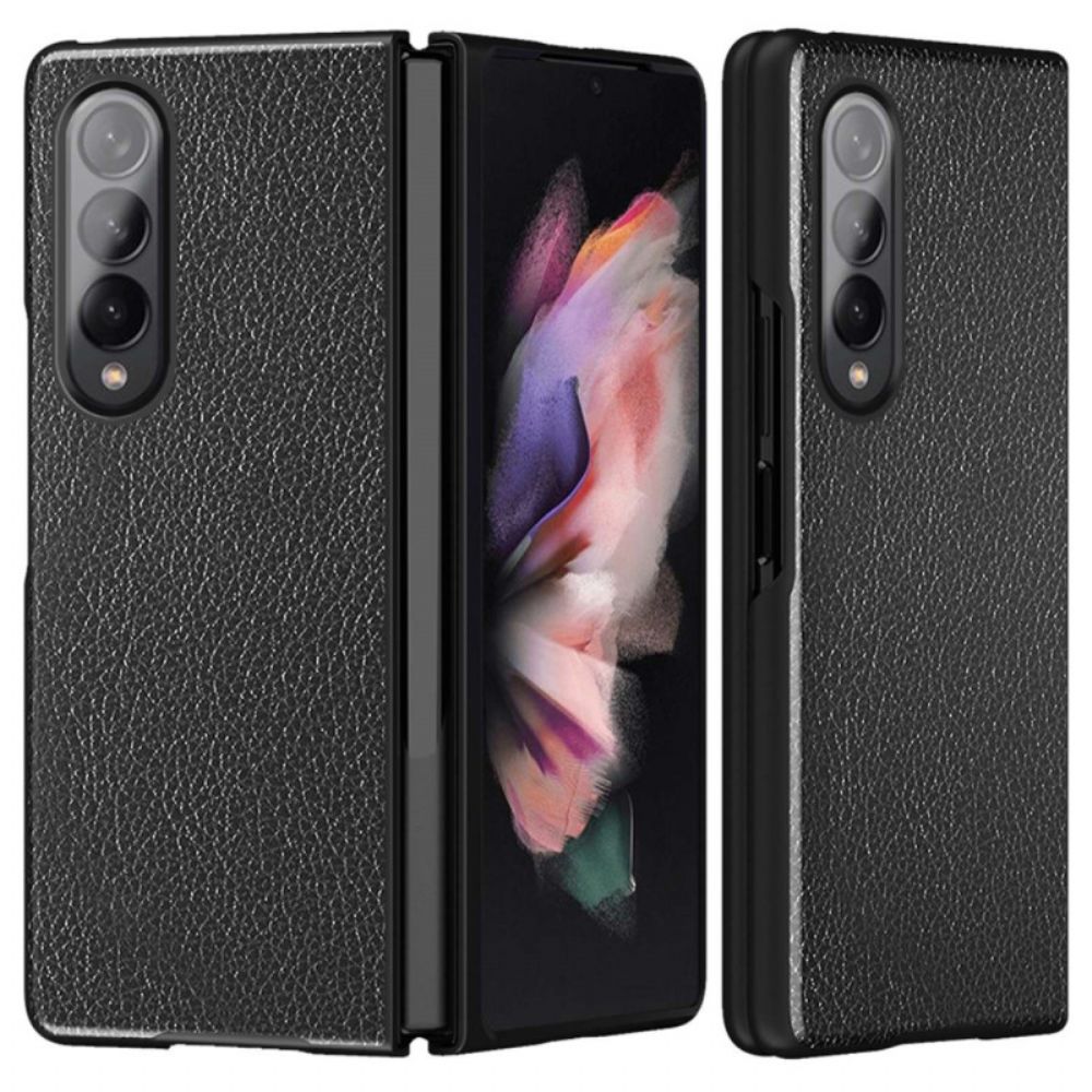 Telefoonhoesje voor Samsung Galaxy Z Fold 4 Litchi Gecoat Kunstleer