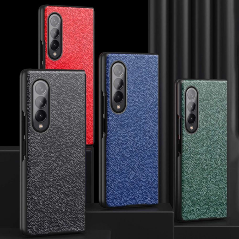 Telefoonhoesje voor Samsung Galaxy Z Fold 4 Litchi Gecoat Kunstleer