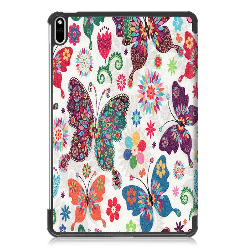 Bescherming Hoesje voor Huawei MatePad Pro Retro Vlinders En Bloemen