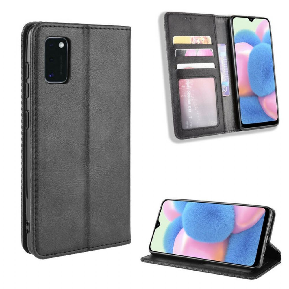 Bescherming Hoesje voor Samsung Galaxy A41 Folio-hoesje Vintage Gestileerd Leereffect