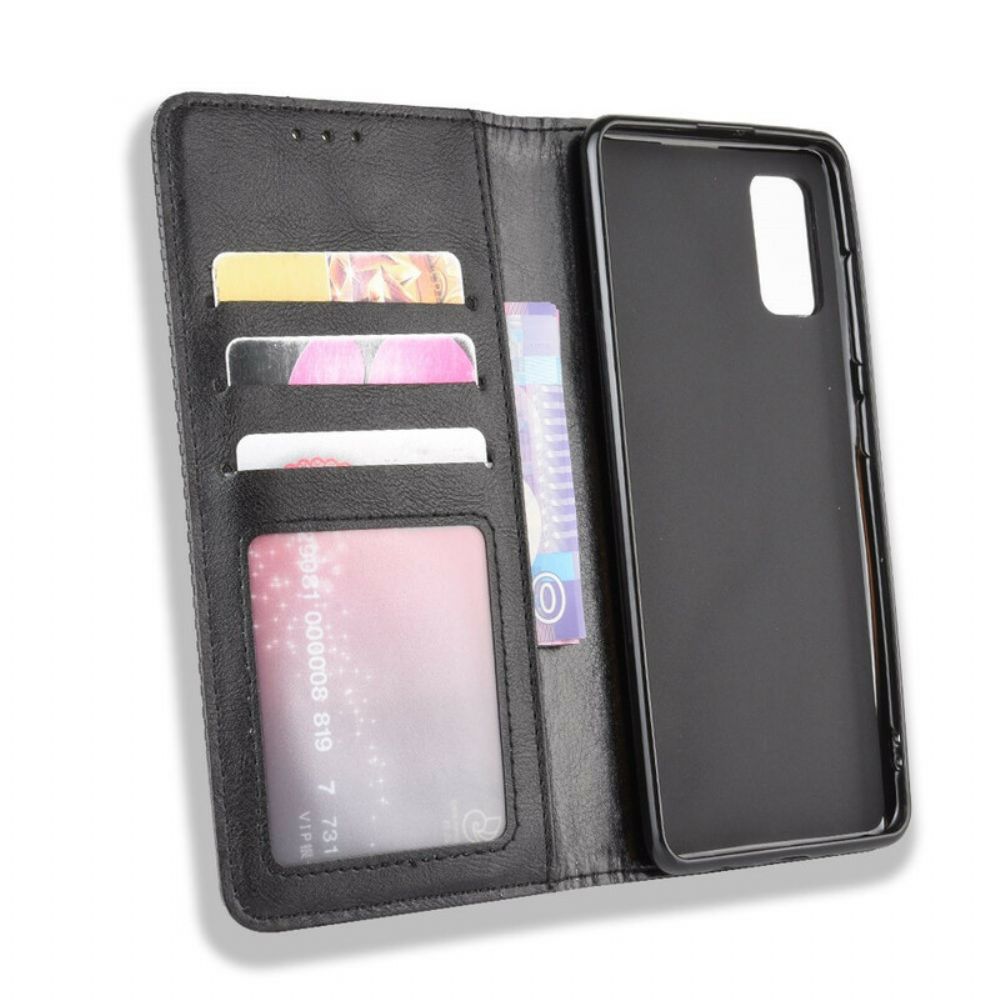 Bescherming Hoesje voor Samsung Galaxy A41 Folio-hoesje Vintage Gestileerd Leereffect