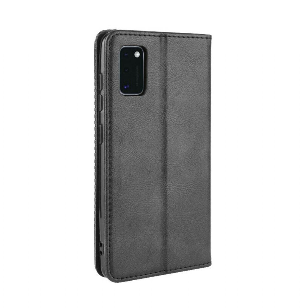 Bescherming Hoesje voor Samsung Galaxy A41 Folio-hoesje Vintage Gestileerd Leereffect