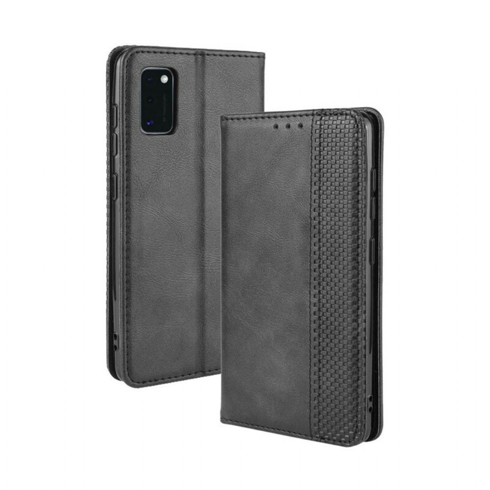 Bescherming Hoesje voor Samsung Galaxy A41 Folio-hoesje Vintage Gestileerd Leereffect