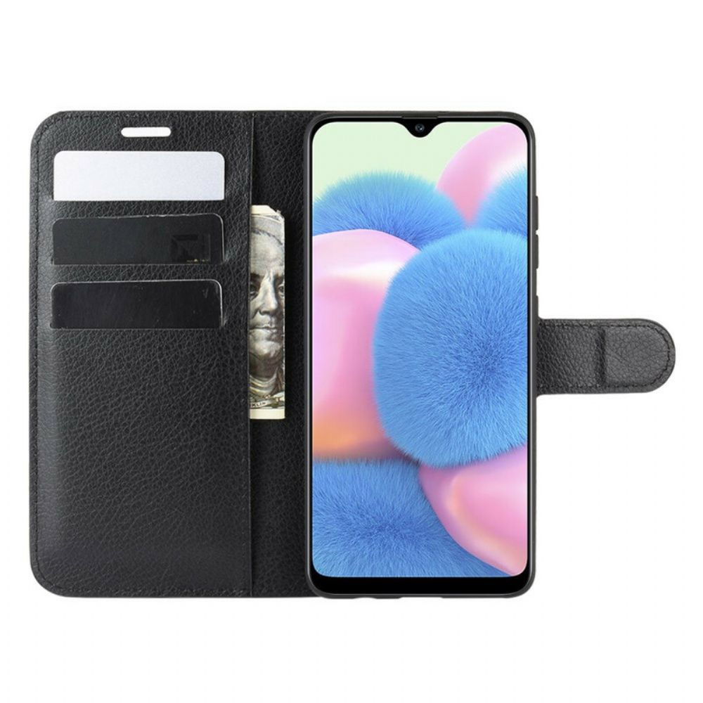 Flip Case voor Samsung Galaxy A41 Klassiek Lychee-leereffect