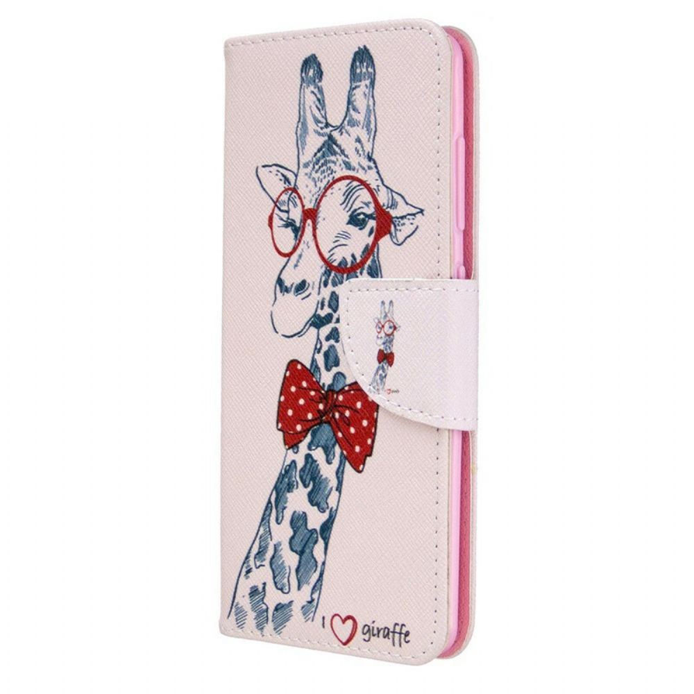 Flip Case voor Samsung Galaxy A41 Nerdy Giraf