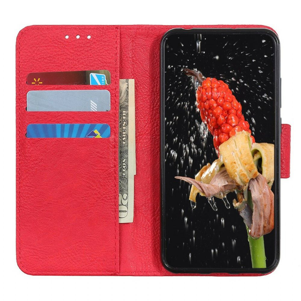 Folio-hoesje voor Samsung Galaxy A41 Enkel Litchi Kunstleer