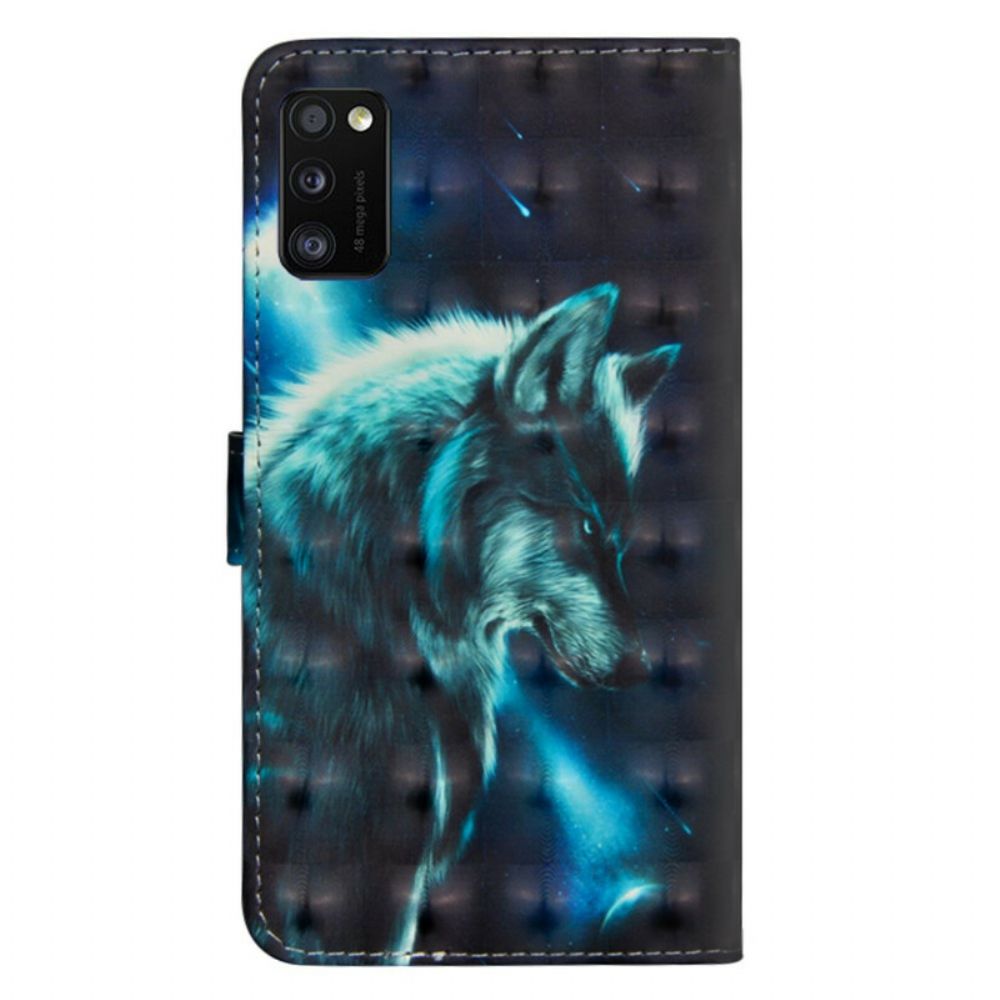 Folio-hoesje voor Samsung Galaxy A41 Majestueuze Wolf