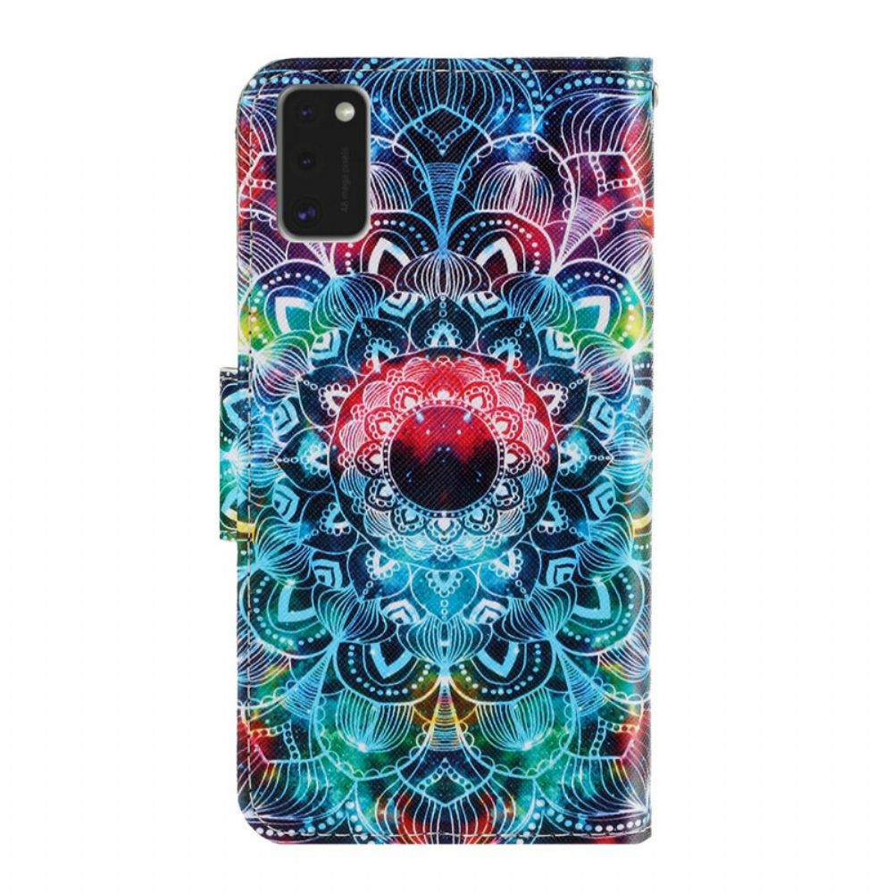 Folio-hoesje voor Samsung Galaxy A41 Met Ketting Knipperende Mandala Met Bandjes