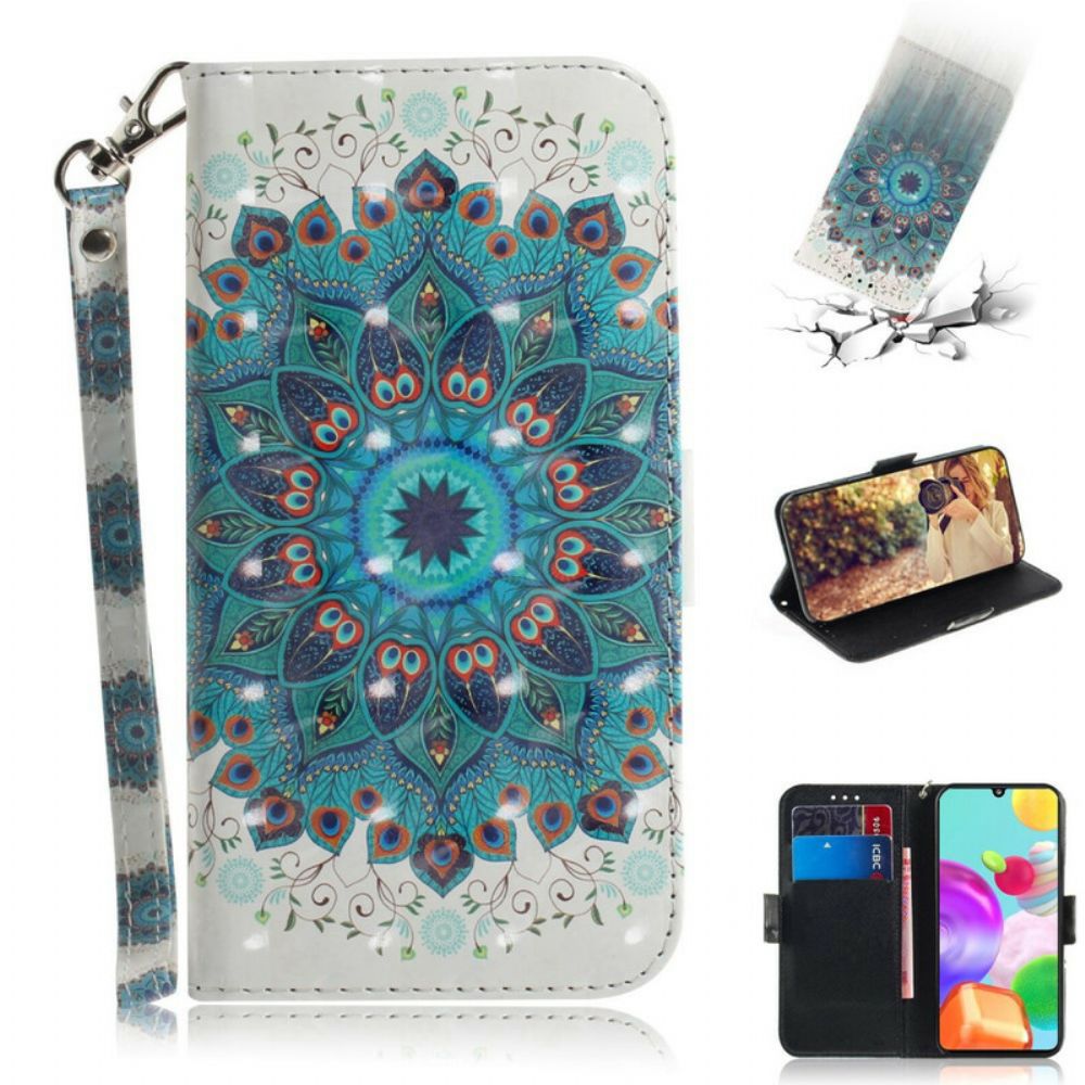 Folio-hoesje voor Samsung Galaxy A41 Met Ketting Meesterlijke Mandala Met Bandjes