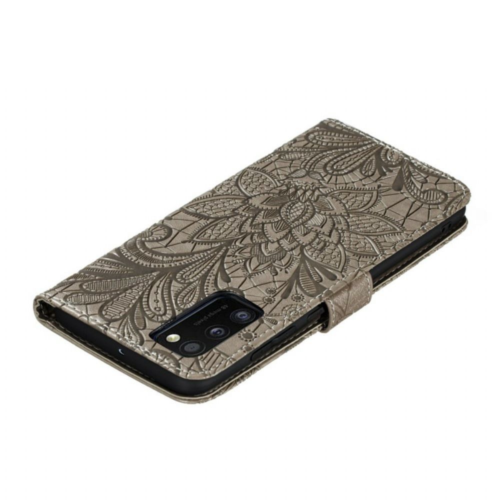 Folio-hoesje voor Samsung Galaxy A41 Met Ketting Tribal Band Bloemen