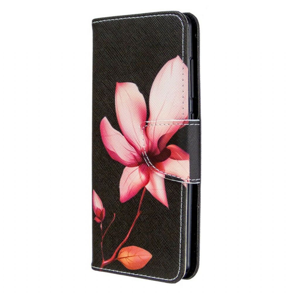 Folio-hoesje voor Samsung Galaxy A41 Roze Bloem