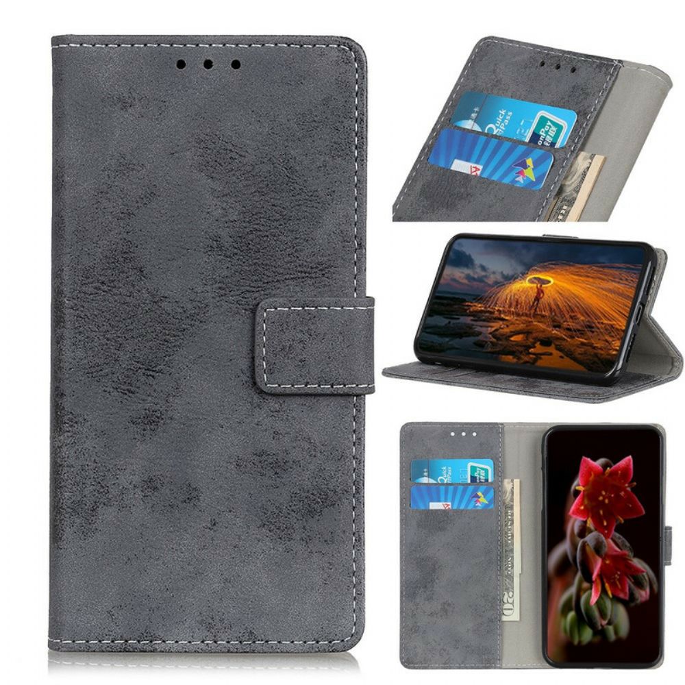 Folio-hoesje voor Samsung Galaxy A41 Vintage Leereffect