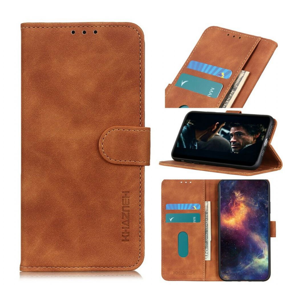 Folio-hoesje voor Samsung Galaxy A41 Vintage Leereffect Khazneh