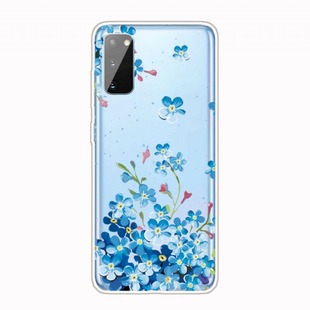 Hoesje voor Samsung Galaxy A41 Blauwe Bloemen