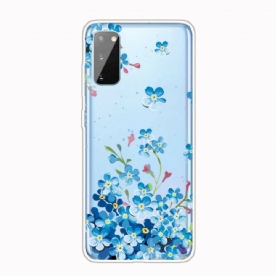 Hoesje voor Samsung Galaxy A41 Blauwe Bloemen