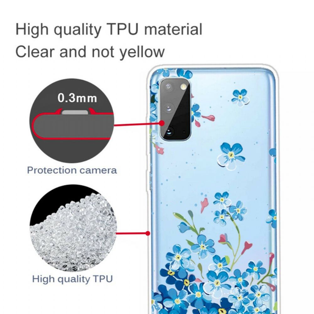 Hoesje voor Samsung Galaxy A41 Blauwe Bloemen