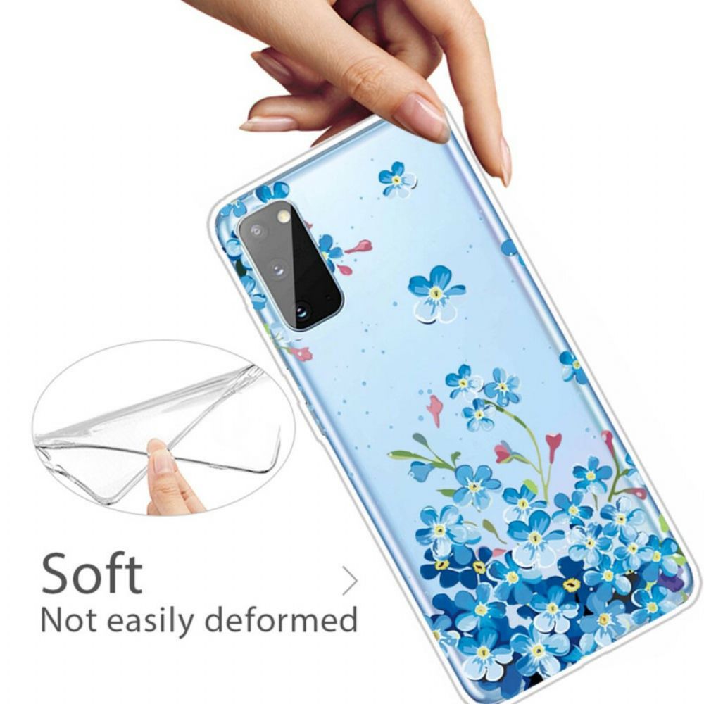 Hoesje voor Samsung Galaxy A41 Blauwe Bloemen