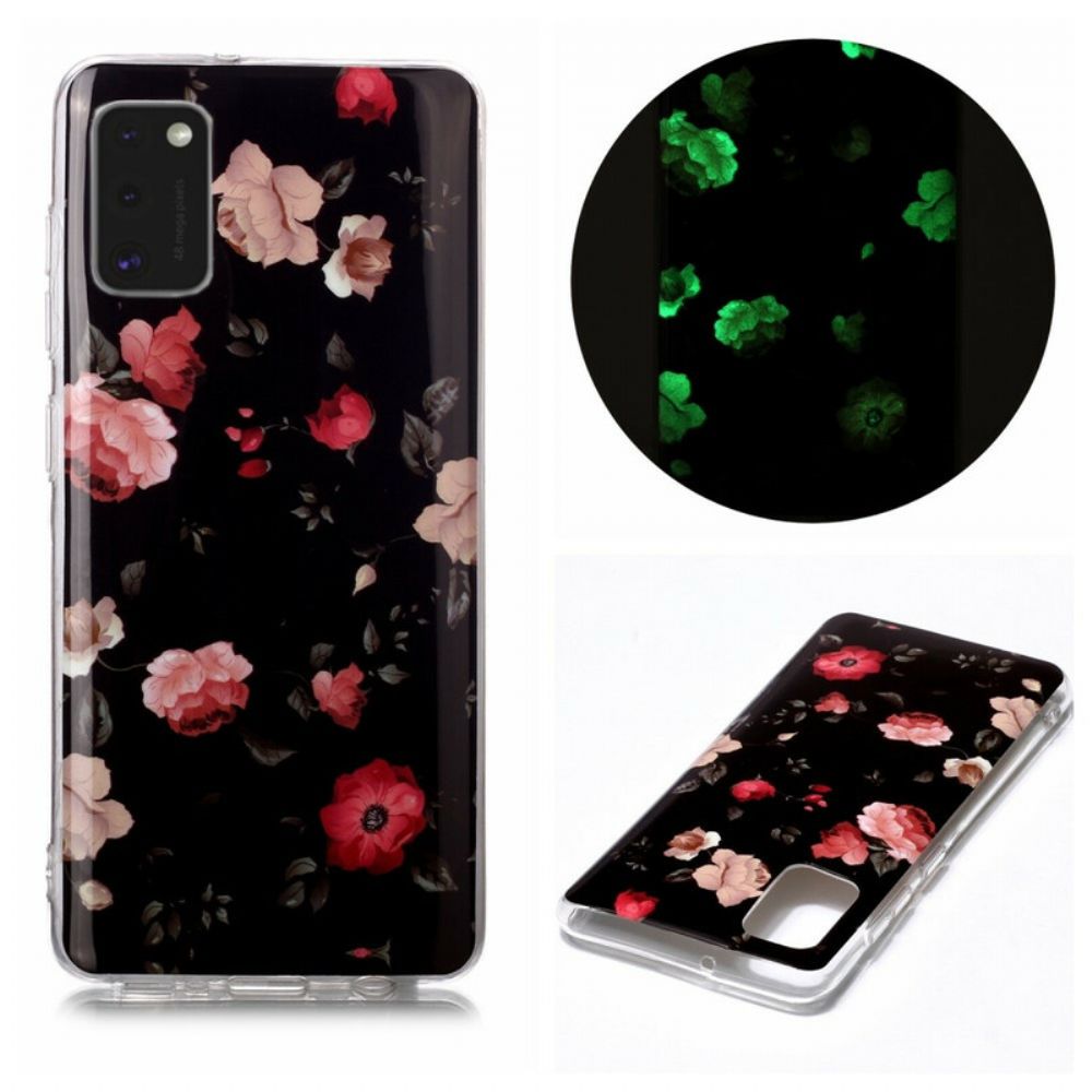 Hoesje voor Samsung Galaxy A41 Fluorescerende Bloemenserie