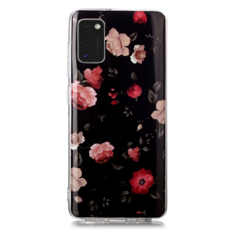 Hoesje voor Samsung Galaxy A41 Fluorescerende Bloemenserie