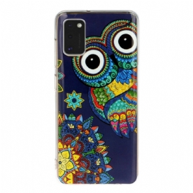 Hoesje voor Samsung Galaxy A41 Fluorescerende Mandala Uil