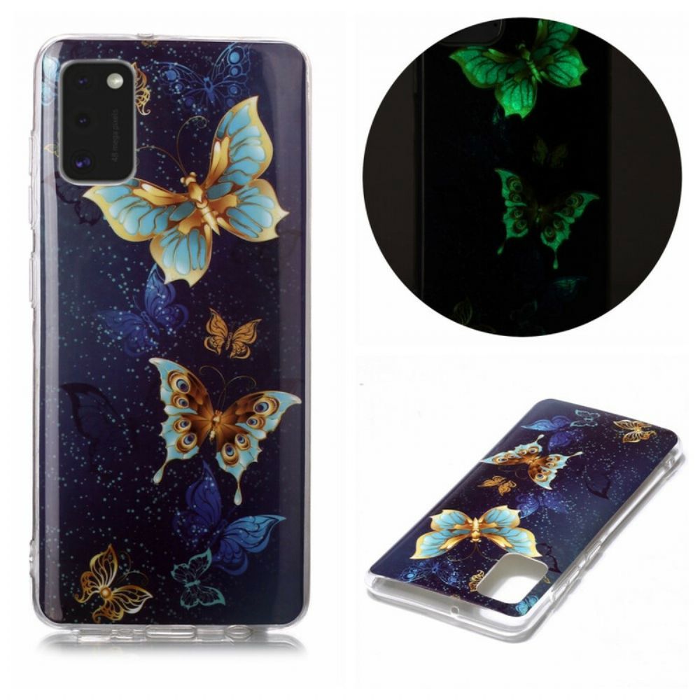 Hoesje voor Samsung Galaxy A41 Fluorescerende Vlinders Serie