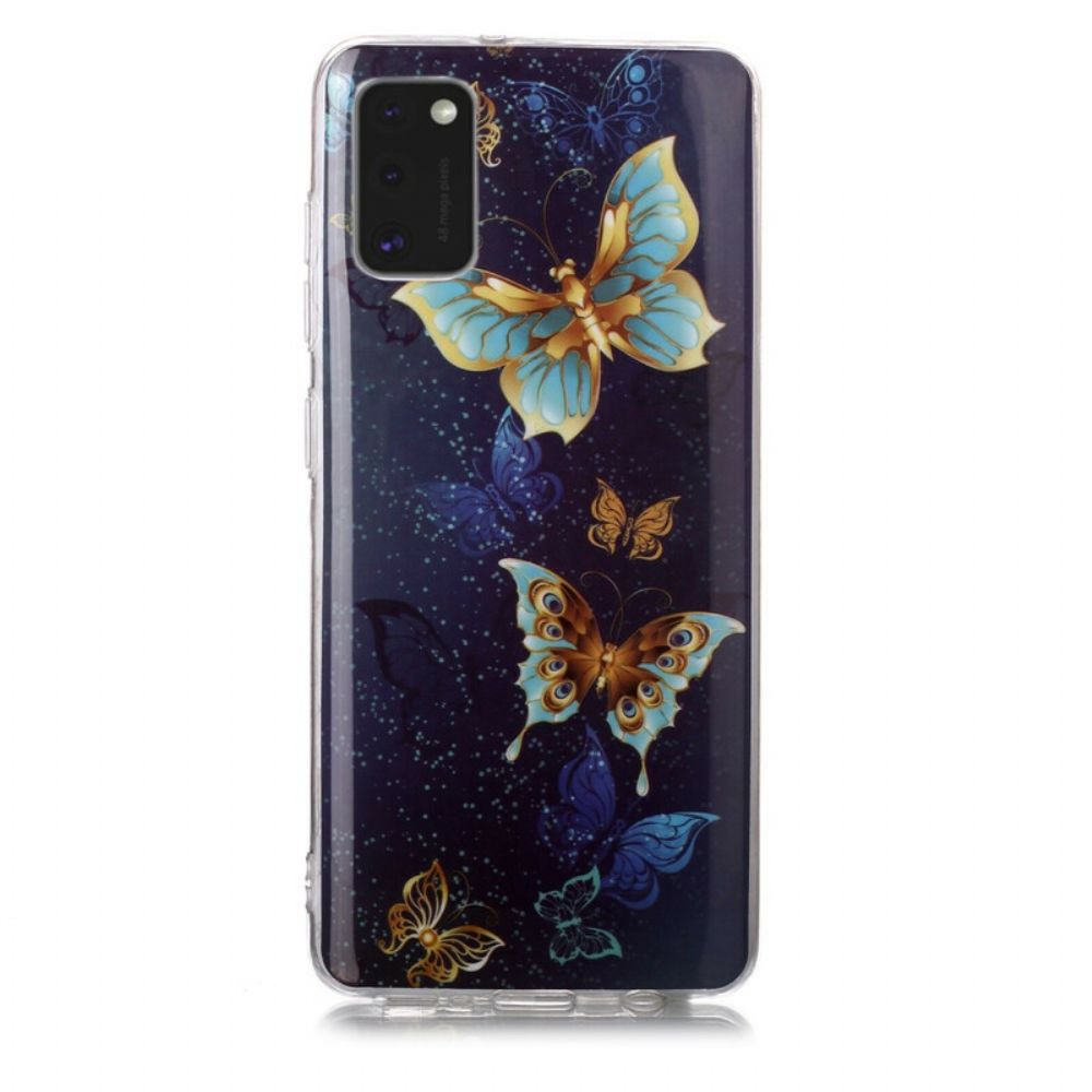 Hoesje voor Samsung Galaxy A41 Fluorescerende Vlinders Serie