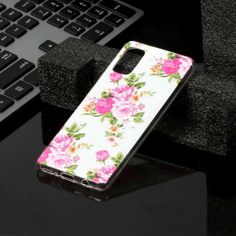 Hoesje voor Samsung Galaxy A41 Fluorescerende Vrijheidsbloemen