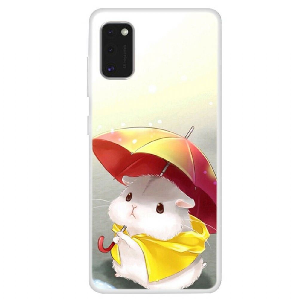 Hoesje voor Samsung Galaxy A41 Hamster In De Regen