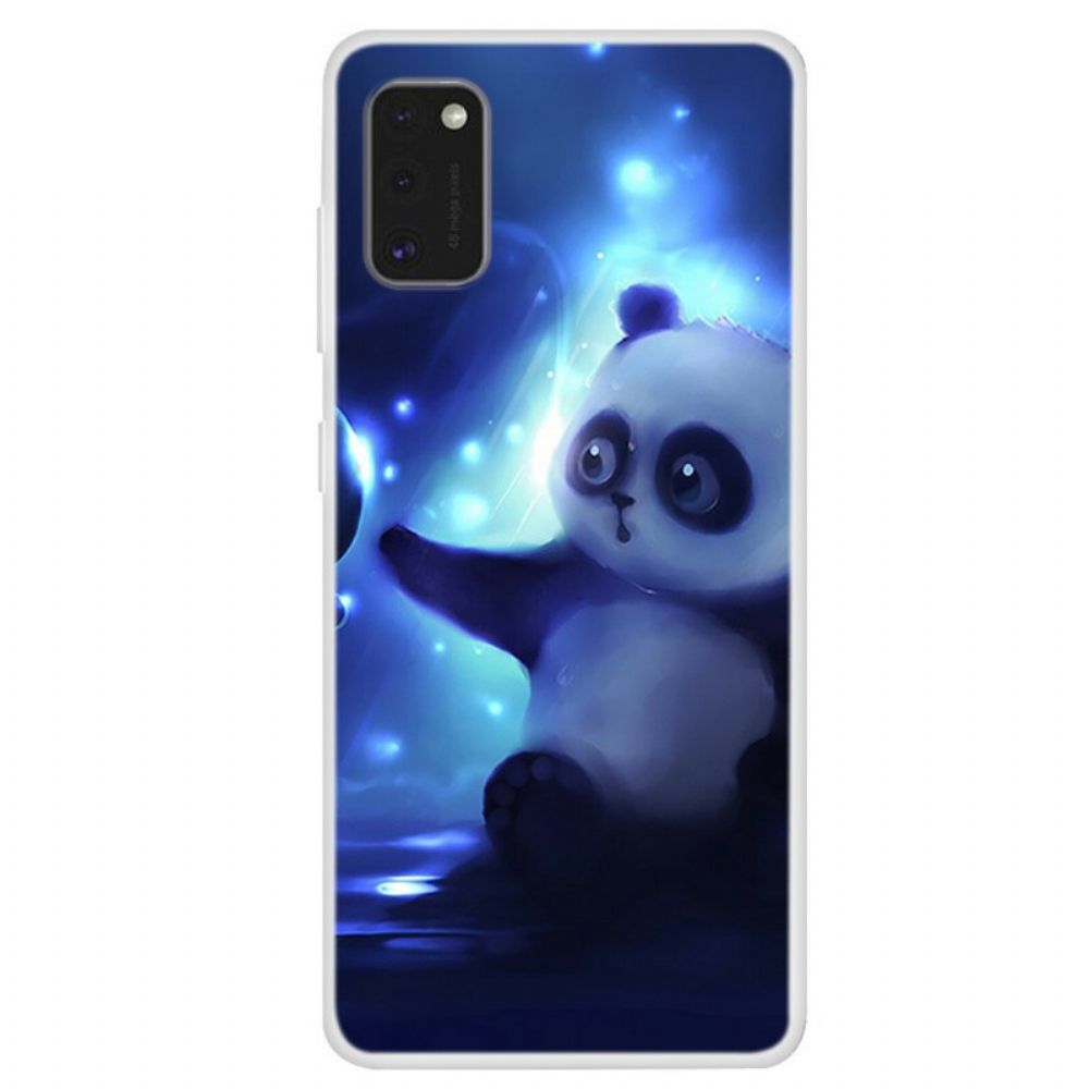 Hoesje voor Samsung Galaxy A41 Panda In De Ruimte