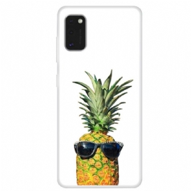 Hoesje voor Samsung Galaxy A41 Transparante Ananas Met Bril