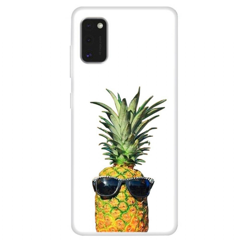 Hoesje voor Samsung Galaxy A41 Transparante Ananas Met Bril