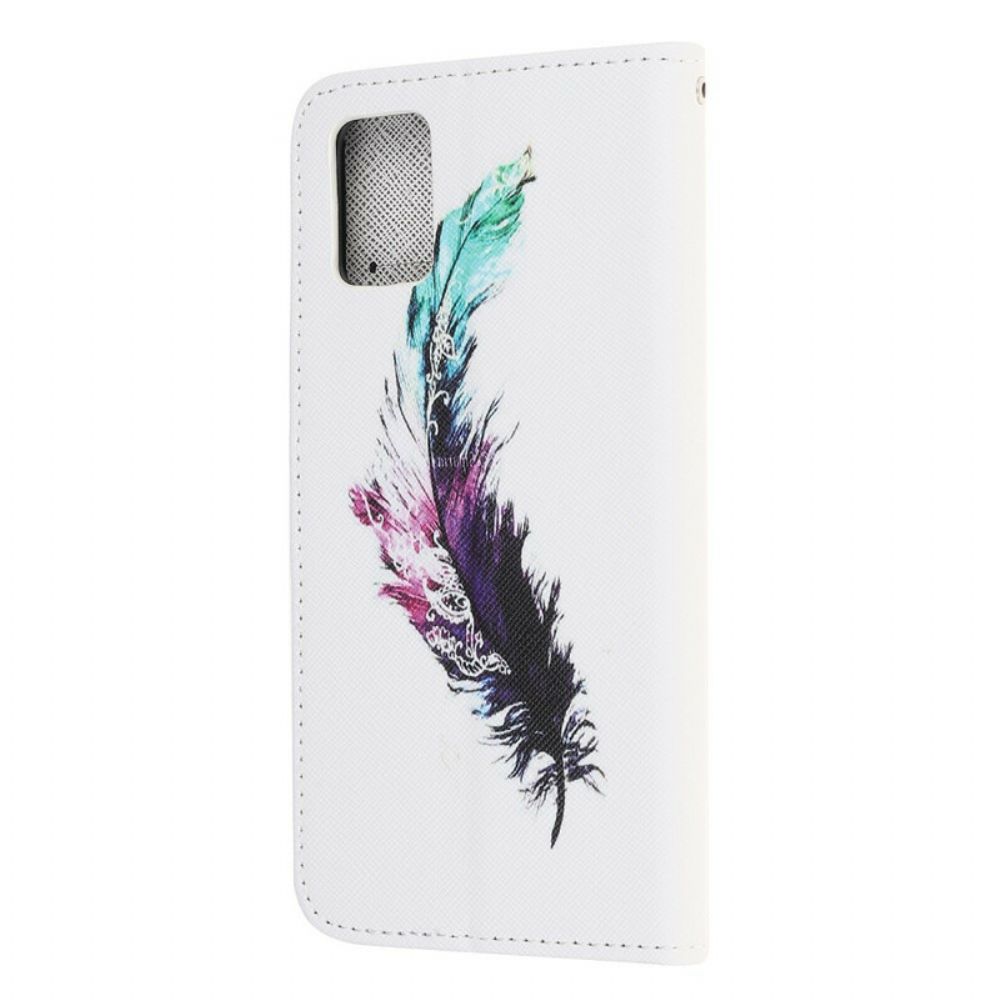 Leren Hoesje voor Samsung Galaxy A41 Met Ketting Thong Veer