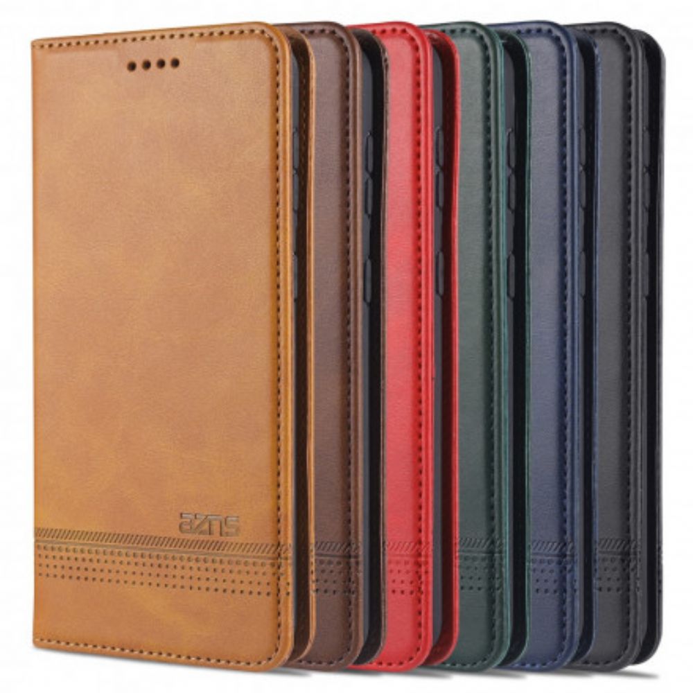 Bescherming Hoesje voor Samsung Galaxy S21 5G Folio-hoesje Azns Lederen Stijl