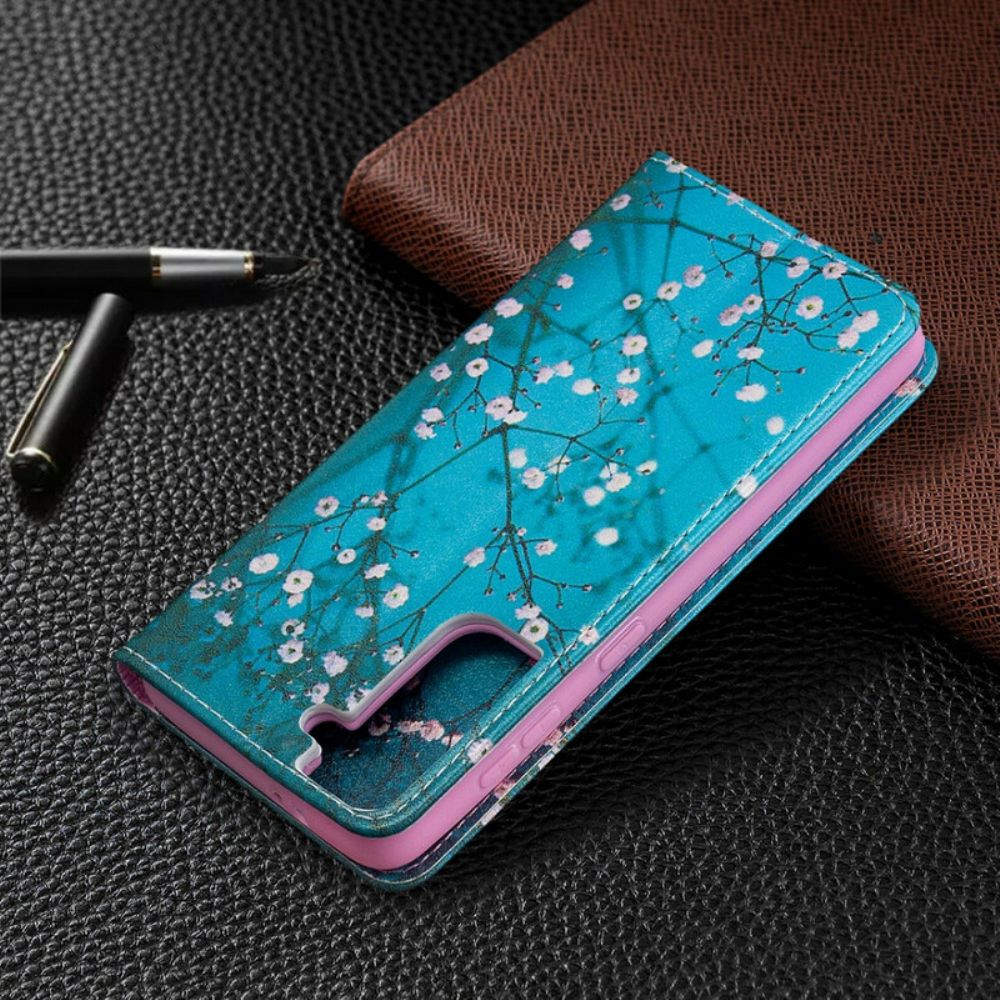 Bescherming Hoesje voor Samsung Galaxy S21 5G Folio-hoesje Bloeiende Takken