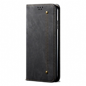 Bescherming Hoesje voor Samsung Galaxy S21 5G Folio-hoesje Denim Stof