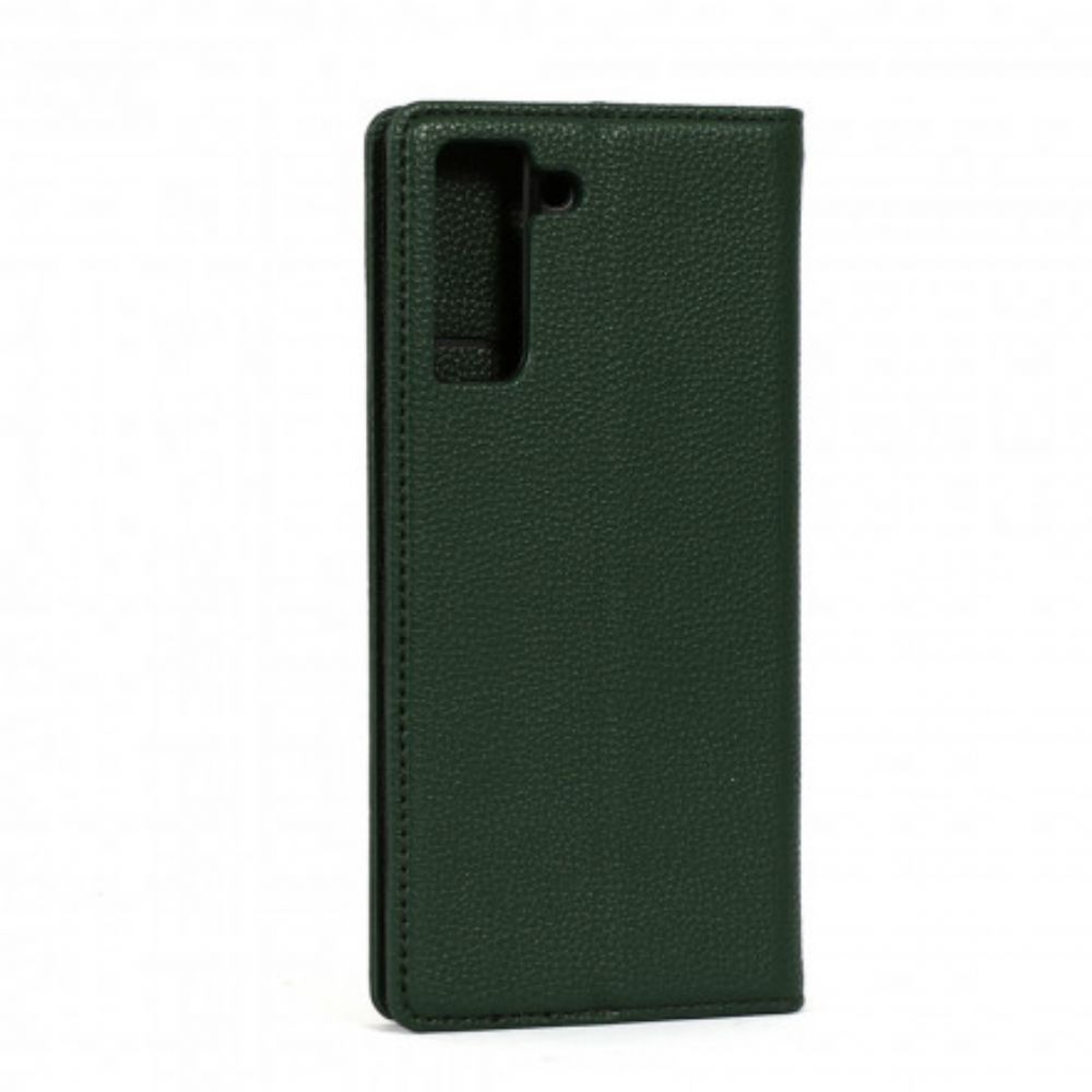 Bescherming Hoesje voor Samsung Galaxy S21 5G Folio-hoesje Hanman Leereffect