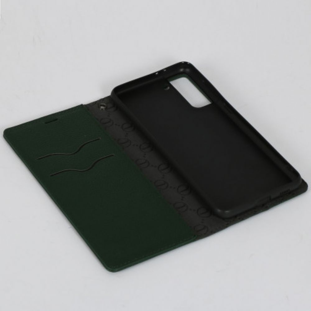 Bescherming Hoesje voor Samsung Galaxy S21 5G Folio-hoesje Hanman Leereffect