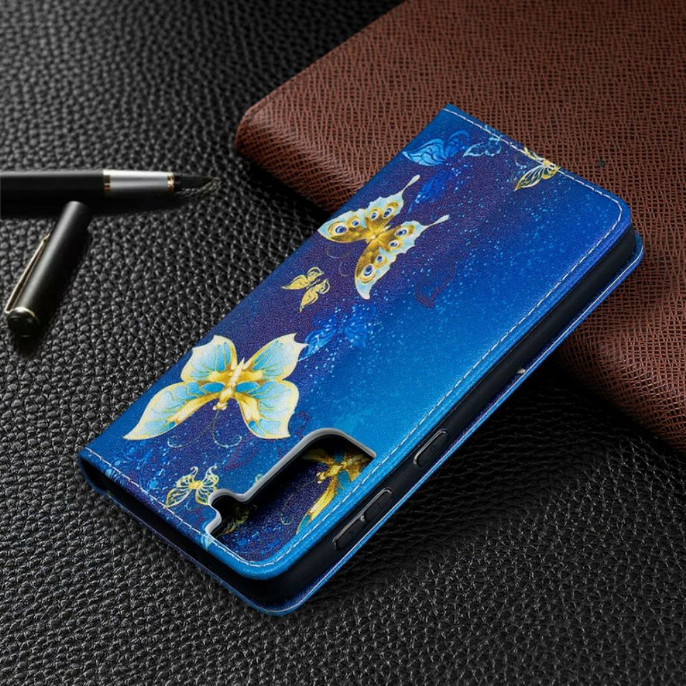 Bescherming Hoesje voor Samsung Galaxy S21 5G Folio-hoesje Kleurrijke Vlinders