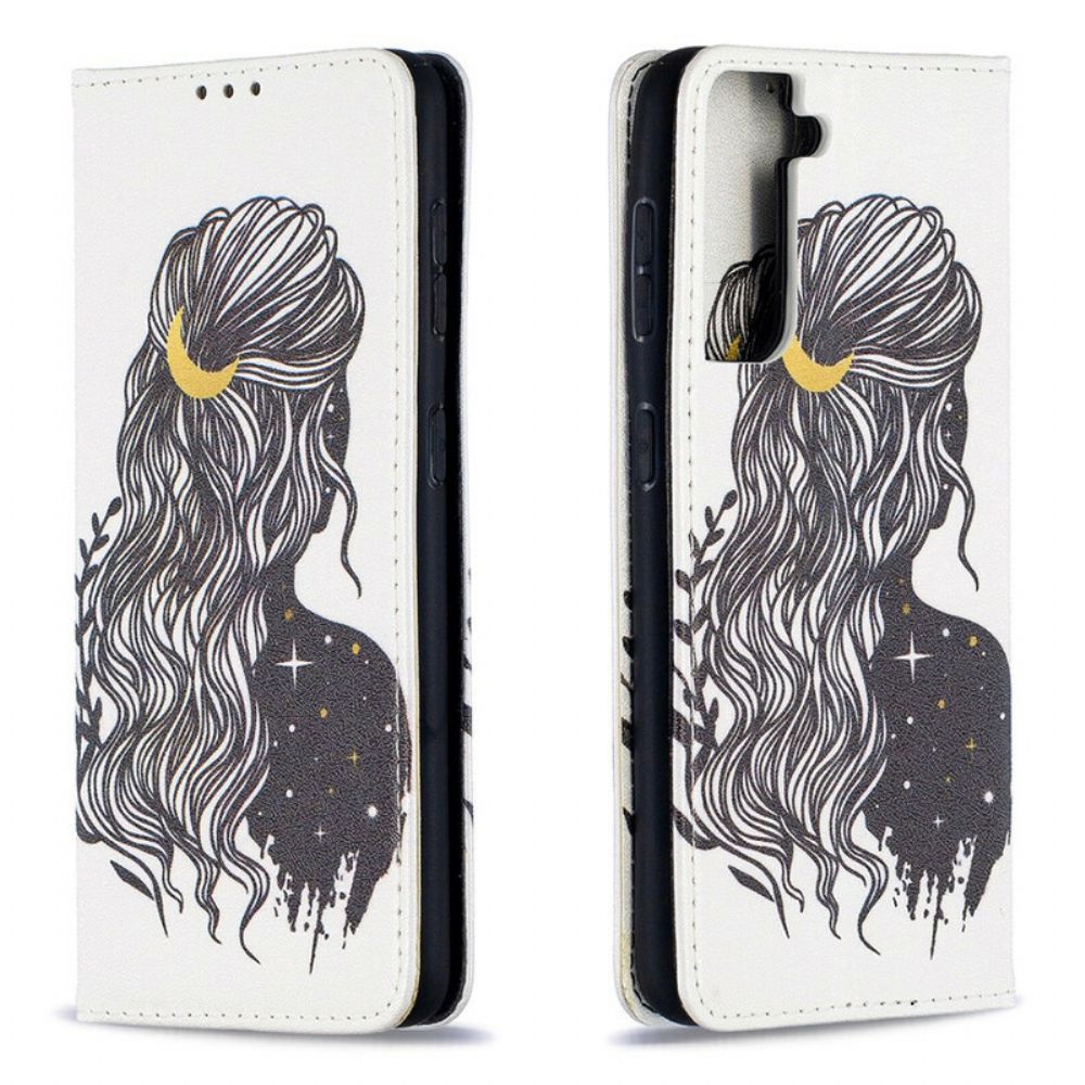 Bescherming Hoesje voor Samsung Galaxy S21 5G Folio-hoesje Mooi Haar