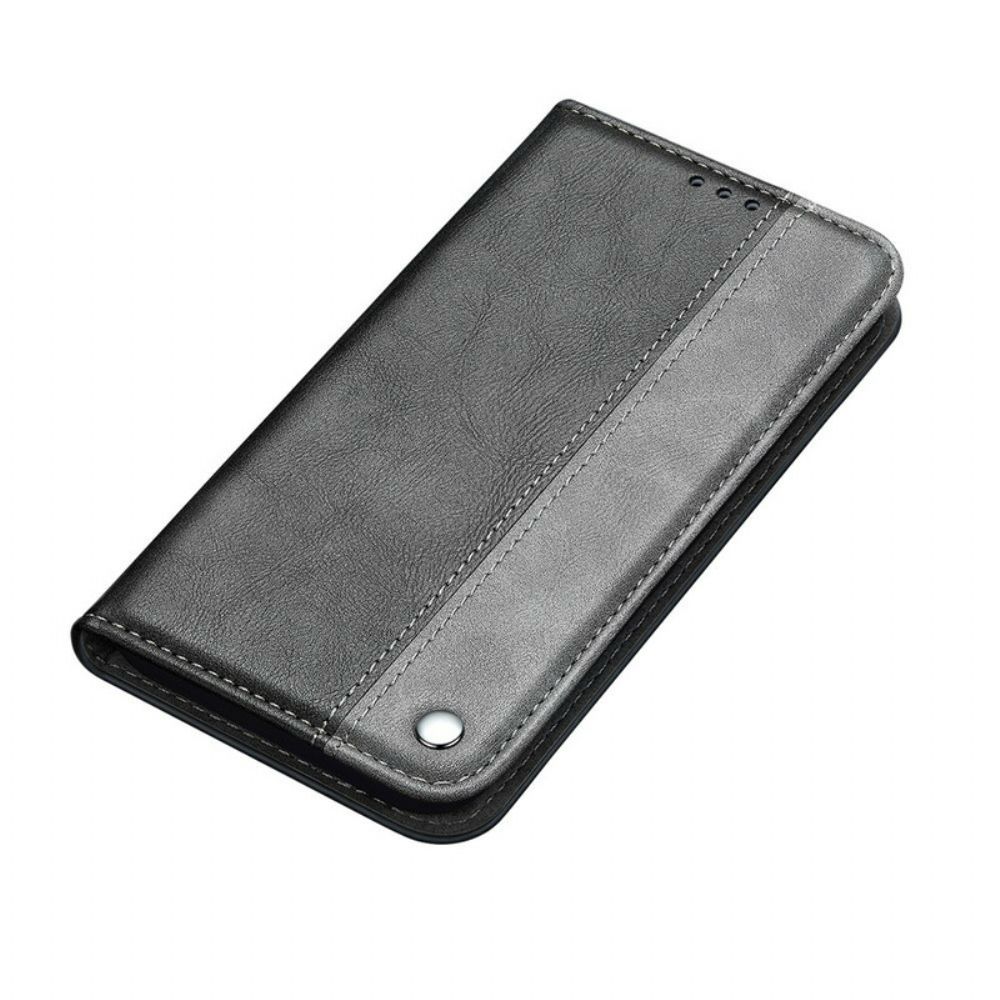 Bescherming Hoesje voor Samsung Galaxy S21 5G Folio-hoesje Tweekleurig Leereffect