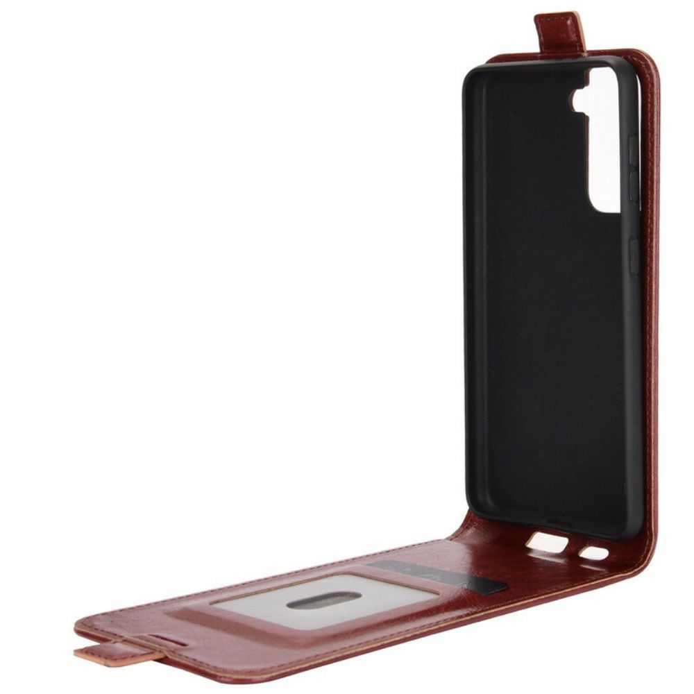 Flip Case voor Samsung Galaxy S21 5G Folio-hoesje Leren Effect Verticale Klep